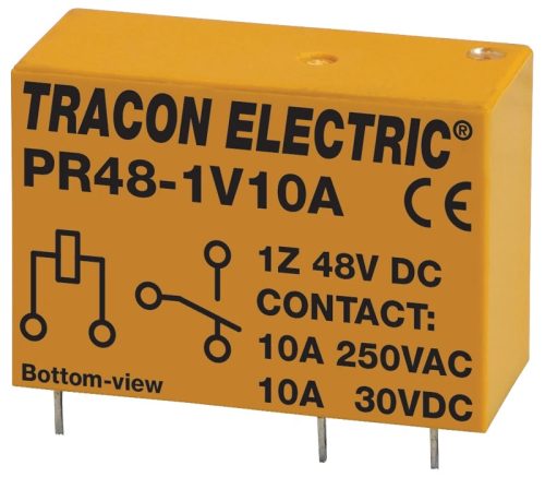 Tracon PR48-1V10A Print relé 48V DC / 1×CO (10A, 230V AC / 30V DC)