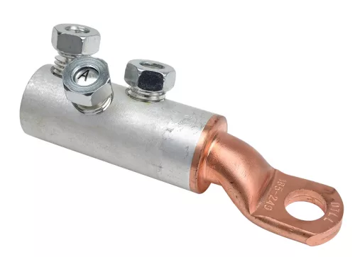 Tracon RA185-240CS16, Szakadófejes csavaros réz-alumínium szemes csősaru 185-240mm2,3×M16