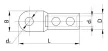 Tracon RA185-240CS16, Szakadófejes csavaros réz-alumínium szemes csősaru 185-240mm2,3×M16