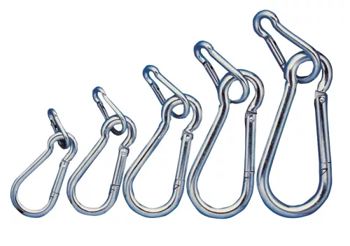 Tracon RKARA9 Karabiner, rugós, acél d=9mm, 1700N