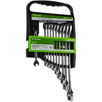   Tracon RKK10 Kombinált racsnis kulcs készlet 8,10,11,12,13,14,16,17,19,21mm