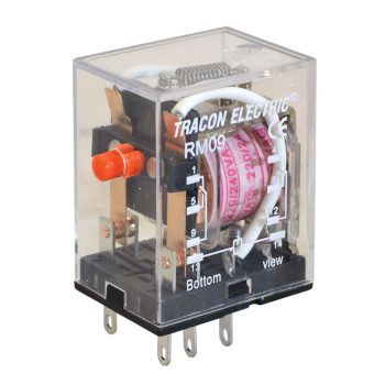   Tracon RM09-12DC Miniatűr relé 12V DC / 2×CO, (3A, 230V AC / 28V DC)
