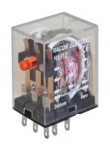 Tracon RM12-48AC Miniatűr relé 48V AC / 3×CO, (3A, 230V AC / 28V DC)