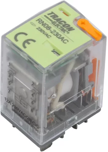Tracon RN08-110AC Miniatűr teljesítményrelé 110V AC / 2×CO (12A, 230V AC / 28V DC)