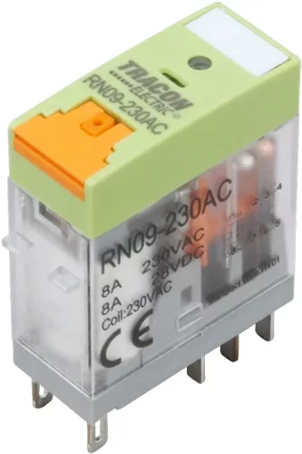 Tracon RN09-230AC Print relé 230V AC / 2×CO (8A, 230V AC / 30V DC)