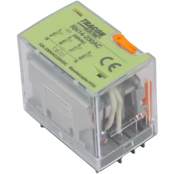   Tracon RN14-12DC Miniatűr teljesítményrelé 12V DC / 4×CO (12A, 230V AC / 28V DC)