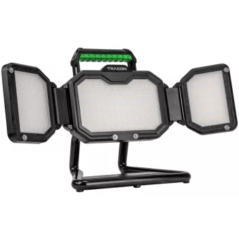   Tracon RSMDAB50W Hordozható akkumulátoros LED fényvető+USB töltő 110-240 VAC, 50W, IP54, 3,7V, 12Ah, 5000lm, 4000K