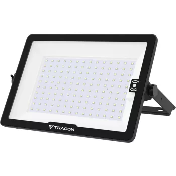 Tracon RSMDHM100W LED fényvető CREE chippel és mozgásérzékelővel, fekete, 220-240V AC, 100W, 4000K, IP66, 13000lm, EEI=E