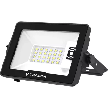 Tracon RSMDHM20W LED fényvető CREE chippel és mozgásérzékelővel, fekete, 220-240V AC, 20W, 4000K, IP66, 2600lm, EEI=E