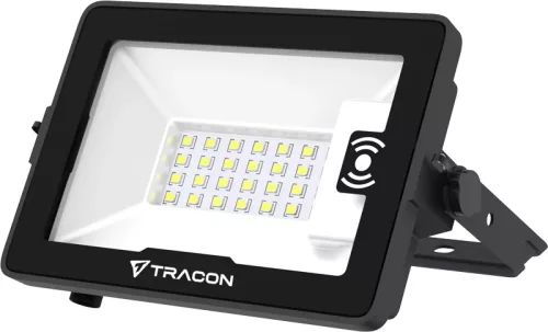 Tracon RSMDHM20W LED fényvető CREE chippel és mozgásérzékelővel, fekete, 220-240V AC, 20W, 4000K, IP66, 2600lm, EEI=E