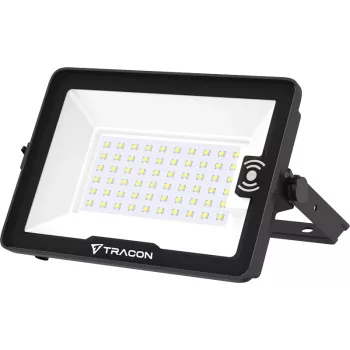 Tracon RSMDHM50W LED fényvető CREE chippel és mozgásérzékelővel, fekete, 220-240V AC, 50W, 4000K, IP66, 6500lm, EEI=E