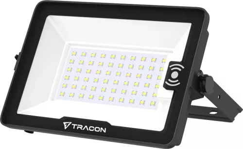 Tracon RSMDHM50W LED fényvető CREE chippel és mozgásérzékelővel, fekete, 220-240V AC, 50W, 4000K, IP66, 6500lm, EEI=E
