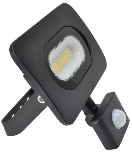 Tracon RSMDLM20H, SMD fényvető mozgásérzékelővel, fekete 220-240V,20W,4000K,IP65,1500lm,,120°, 10s-7min, 3-10m