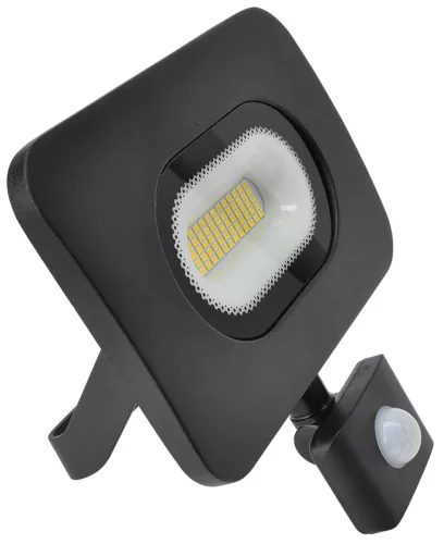 Tracon RSMDLM30H, SMD fényvető mozgásérzékelővel, fekete 220-240V,30W,4000K,IP65,2700lm,,120°, 10s-7min, 3-10m