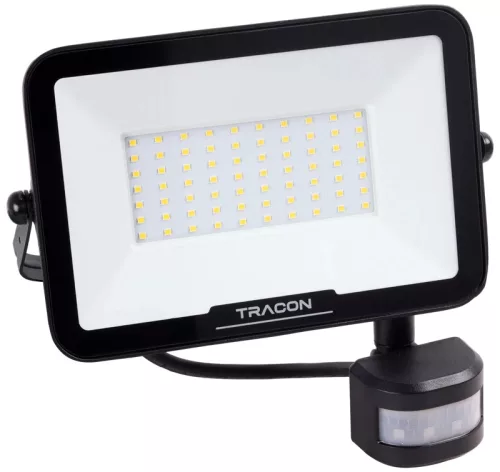 Tracon RSMDSM50W LED fényvető SAMSUNG chippel,mozgásérzékelős 220-240V AC, 50W, 4000K, IP65, 5000lm, EEI=F