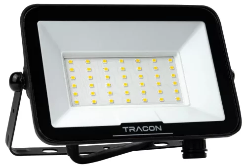 Tracon RSMDSU30W LED fényvető SAMSUNG chippel,mozgásérzékelő csatlakozóval 220-240V AC, 30W, 4000K, IP54, 3000lm, EEI=F