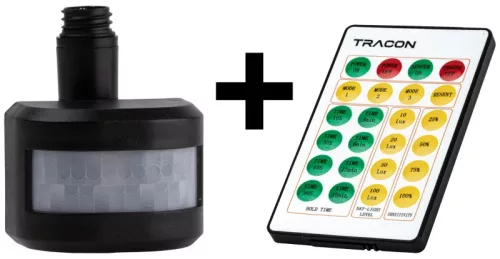 Tracon RSMDSUM Mozgásérzékelő modul távirányítóval RSMDSU fényvetőkhöz 10-200W, 10m, 8s-15min, 10-100 lux, IP54