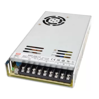   Tracon RSP-320-24, Fém házas LED meghajtó szalagokhoz, szabályozható DC kimenet 85-264 VAC / 24 VDC; 320 W; 0-13,4 A; PFC
