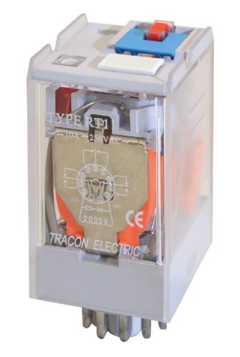 Tracon RT11-12AC Ipari teljesítmény relé 12V AC / 3×CO (10A, 230V AC / 28V DC)