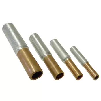   Tracon RT70/95, Szigeteletlen réz-alumínium (Cu-Al) toldóhüvely 70/95mm2, (d1=11,5mm, d2=13,5mm)