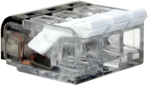Tracon RVON3, Csavar nélküli vezetékösszekötő, nyitható átlátszó 0,2-4mm2, 32A, 450VAC 3P