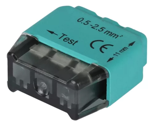 Tracon RVU2,5-3 Csavar nélküli vezetékösszekötő, zöld 3x0,5-2,5mm2, 450VAC, max. 16A