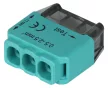 Tracon RVU2,5-3 (100 db/doboz) Csavar nélküli vezetékösszekötő, zöld 3x0,5-2,5mm2, 450VAC, max. 16A