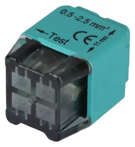 Tracon RVU2,5-4 Csavar nélküli vezetékösszekötő, zöld 4x0,5-2,5mm2, 450VAC, max. 16A