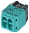Tracon RVU2,5-4 Csavar nélküli vezetékösszekötő, zöld 4x0,5-2,5mm2, 450VAC, max. 16A