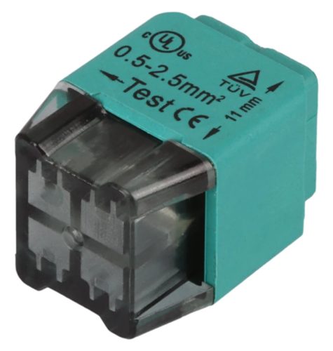 Tracon RVU2,5-4 (100 db/doboz) Csavar nélküli vezetékösszekötő, zöld 4x0,5-2,5mm2, 450VAC, max. 16A