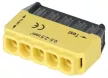 Tracon RVU2,5-5 Csavar nélküli vezetékösszekötő, sárga 5x0,5-2,5mm2, 450VAC, max. 16A