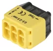 Tracon RVU2,5-6 Csavar nélküli vezetékösszekötő, sárga 6x0,5-2,5mm2, 450VAC, max. 16A