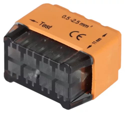 Tracon RVU2,5-8 Csavar nélküli vezetékösszekötő, narancssárga 8x0,5-2,5mm2, 450VAC, max. 16A