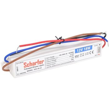   Tracon SCH-18-12, Műanyag házas LED meghajtó 220-240 VAC / 12 VDC; 18 W; IP67