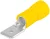 Tracon SCS6, Szigetelt rátolható csatlakozó csap, sárgaréz, sárga 6,3×0,8mm, 6mm2