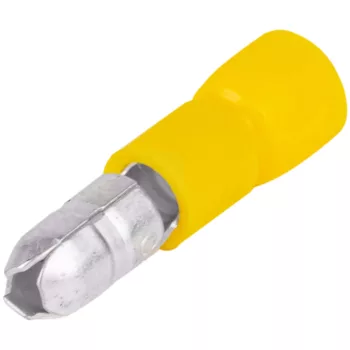   Tracon SH4, Szigetelt hengeres csatlakozó dugó, elektrolitréz, sárga 6mm2, (d1=3,6mm, d2=5mm), PVC