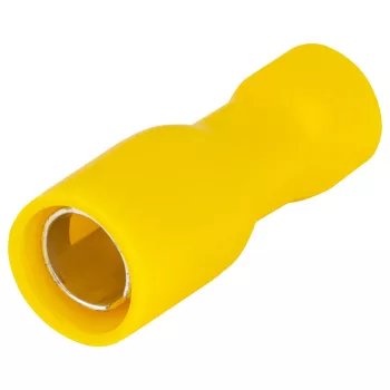   Tracon SHA4, Szigetelt hengeres csatlakozó aljzat, elektrolitréz, sárga 6mm2, (d1=3,5mm, d2=5mm), PVC
