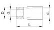 Tracon SHA4, Szigetelt hengeres csatlakozó aljzat, elektrolitréz, sárga 6mm2, (d1=3,5mm, d2=5mm), PVC