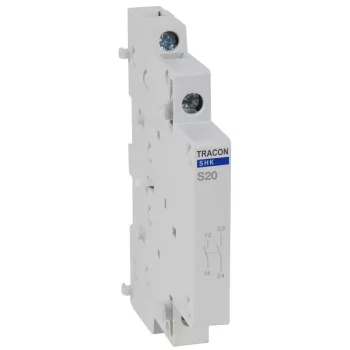   Tracon SHK-S20, Segédérintkező SHK kontaktorhoz 0,5 Mod, 2NO, AC12 (230V) 5A