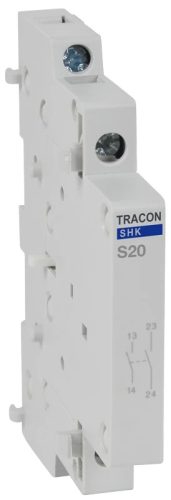 Tracon SHK-S20, Segédérintkező SHK kontaktorhoz 0,5 Mod, 2NO, AC12 (230V) 5A
