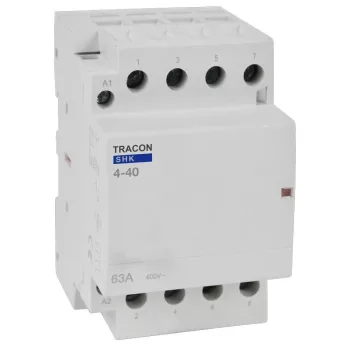   Tracon SHK4-40, Installációs kontaktor 230V AC, 50Hz, 3 Mod, 4×NO, AC1/AC7a, 40A