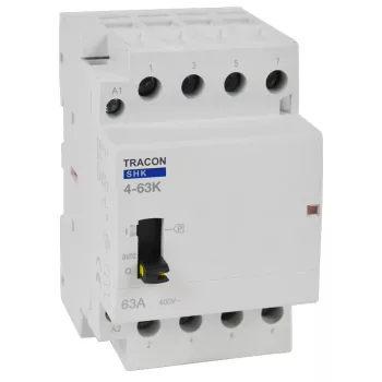   Tracon SHK4-63K, Installációs kontaktor 230V AC, 50Hz, 3 Mod, 4×NO, AC1/AC7a, 63A
