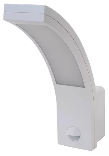 Tracon SLI15W, Mozgásérzékelős fali lámpatest, ívelt forma 230VAC, 15W, 140°, 2-9m, 10s-5m, 4500K ,EEI=A, IP54, 1100lm