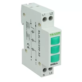 Tracon SLJL-AC230-3Z sorolható LED jelzőlámpa 3× zöld 230 V AC