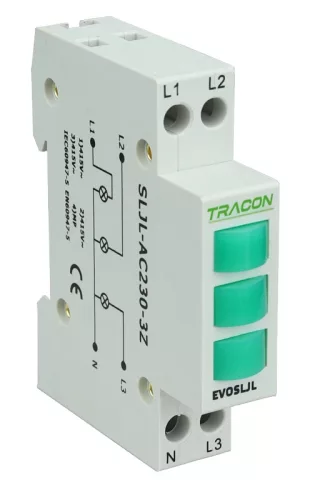 Tracon SLJL-AC230-3Z, Sorolható ledes jelzőlámpa, zöld, zöld, zöld 3×230V AC
