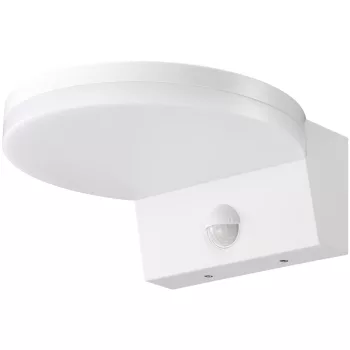   Tracon SLT15W Mozgásérzékelős fali lámpatest, fehér 230VAC, 15W, 140°, 2-9m, 10s-5m, 4500K , IP65, 1350lm, EEI=F