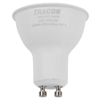 Tracon SMDCGU108NW Műanyag házas SMD LED spot fényforrás CREE chippel, GU10, 8W, 720lm, 4000K, 120°, EEI=F
