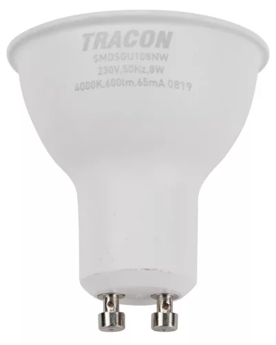 Tracon SMDCGU108NW Műanyag házas SMD LED spot fényforrás CREE chippel, GU10, 8W, 720lm, 4000K, 120°, EEI=F