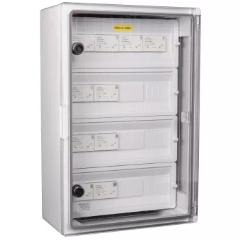   Tracon SPBPVDC10 Túlfeszültség-védelmi doboz fotovoltaikus rendszerekhez Ucpv: 1200V; Iimp:12,5kA; In:20kA; Imax:50kA; Up:4kV