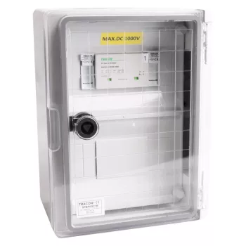   Tracon SPBPVDC1B Túlfeszültség-védelmi doboz fotovoltaikus rendszerekhez 280×210×130mm, IP65, DC1+2, Un=1000VDC